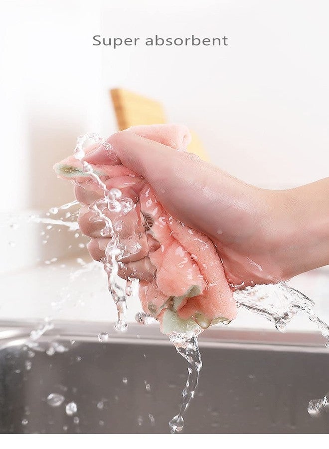 yaocoral 15 Pack Microfiber Cleaning Cloth Double-Sided Kitchen Towel Dish Towels Lint Free Cleaning Rags Reusable Microfiber Dish Cloths Dish Rags for Kitchen Cleaning(4 Color) - Image 3