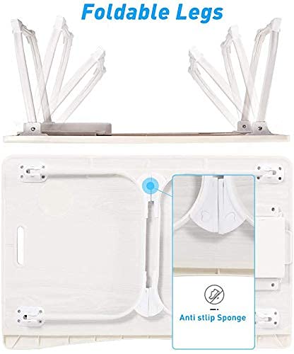 Tarkan Portable Folding Laptop Desk for Bed, Lapdesk with Handle, Drawer, Cup & Mobile/Tablet Holder for Study, Eating, Work (Green) - Image 3