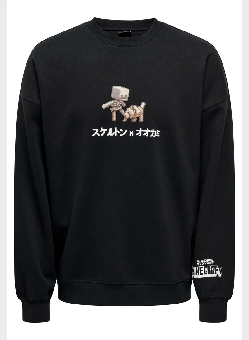 Only & Sons Graphic Crew Neck Sweatshirt
