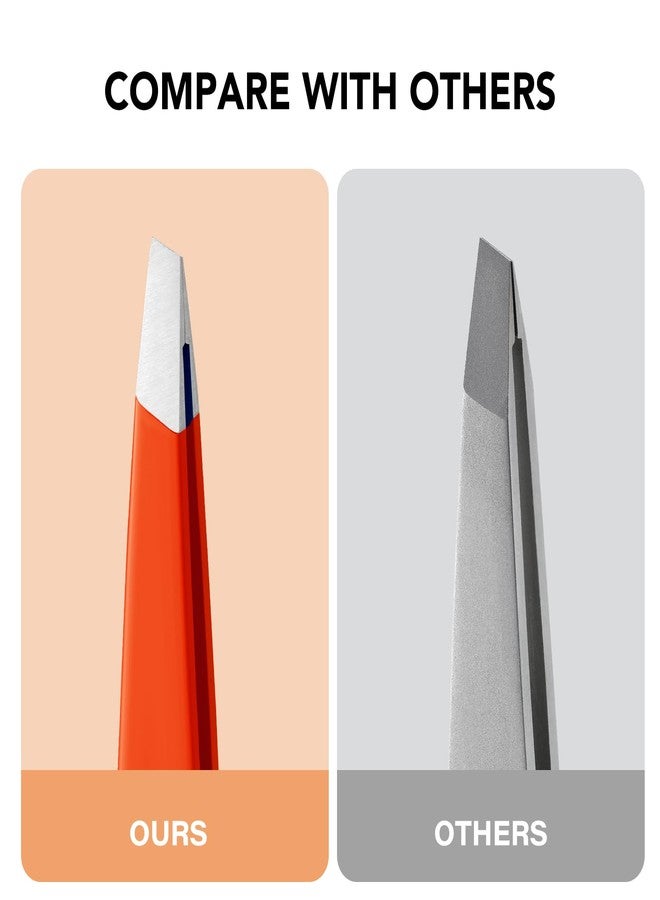 Cut it Tweezers for Eyebrows - Slant Tweezers for Women Facial Hair High Precision Tweezer for Men Women Fine Hair Removal and Eyebrow Shaping (Red) - Image 4