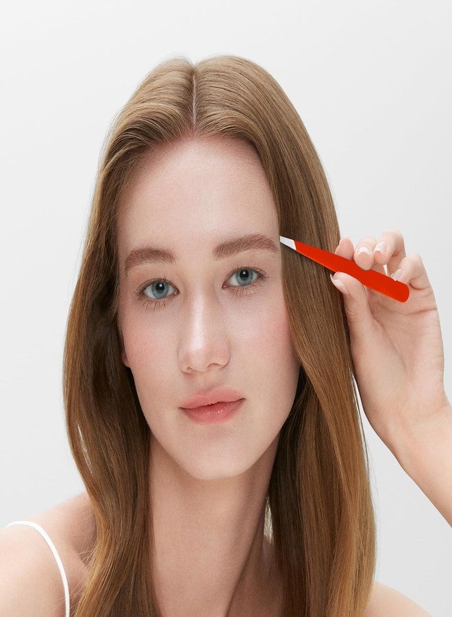 Cut it Tweezers for Eyebrows - Slant Tweezers for Women Facial Hair High Precision Tweezer for Men Women Fine Hair Removal and Eyebrow Shaping (Red) - Image 2