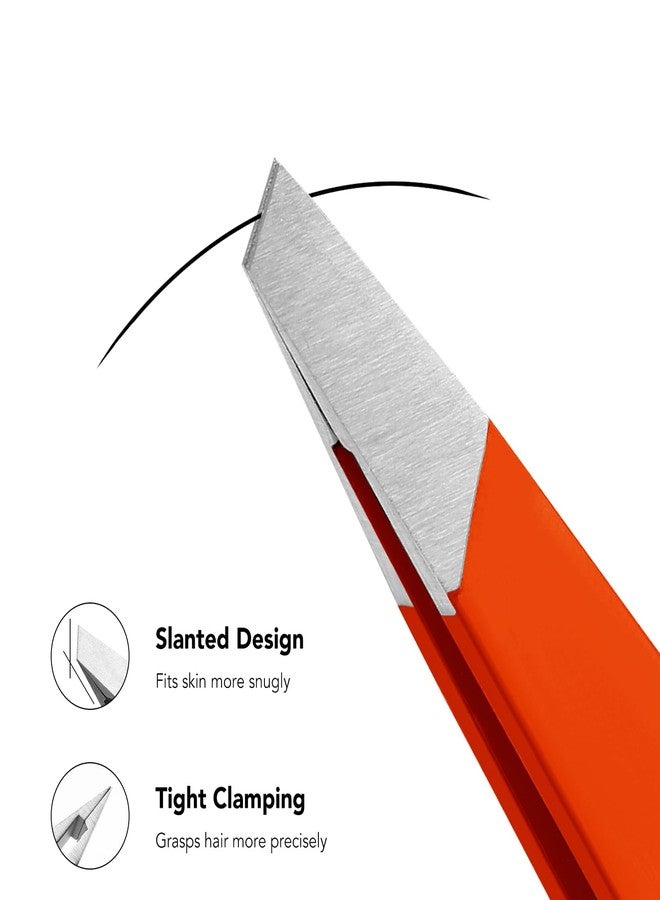 Cut it Tweezers for Eyebrows - Slant Tweezers for Women Facial Hair High Precision Tweezer for Men Women Fine Hair Removal and Eyebrow Shaping (Red) - Image 3