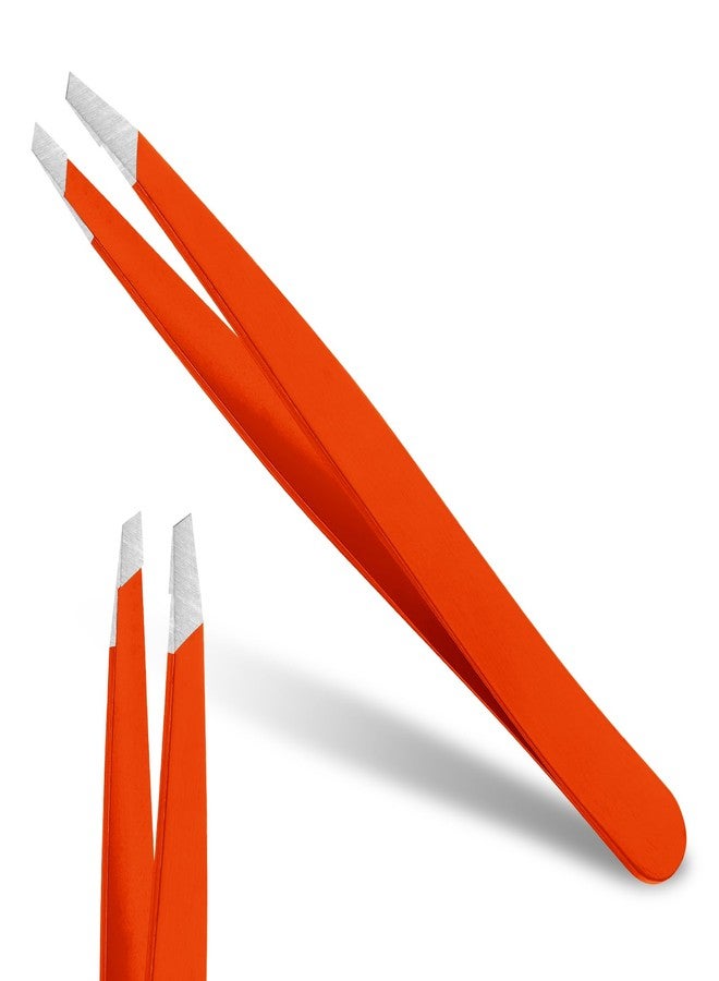Cut it Tweezers for Eyebrows - Slant Tweezers for Women Facial Hair High Precision Tweezer for Men Women Fine Hair Removal and Eyebrow Shaping (Red) - Image 1