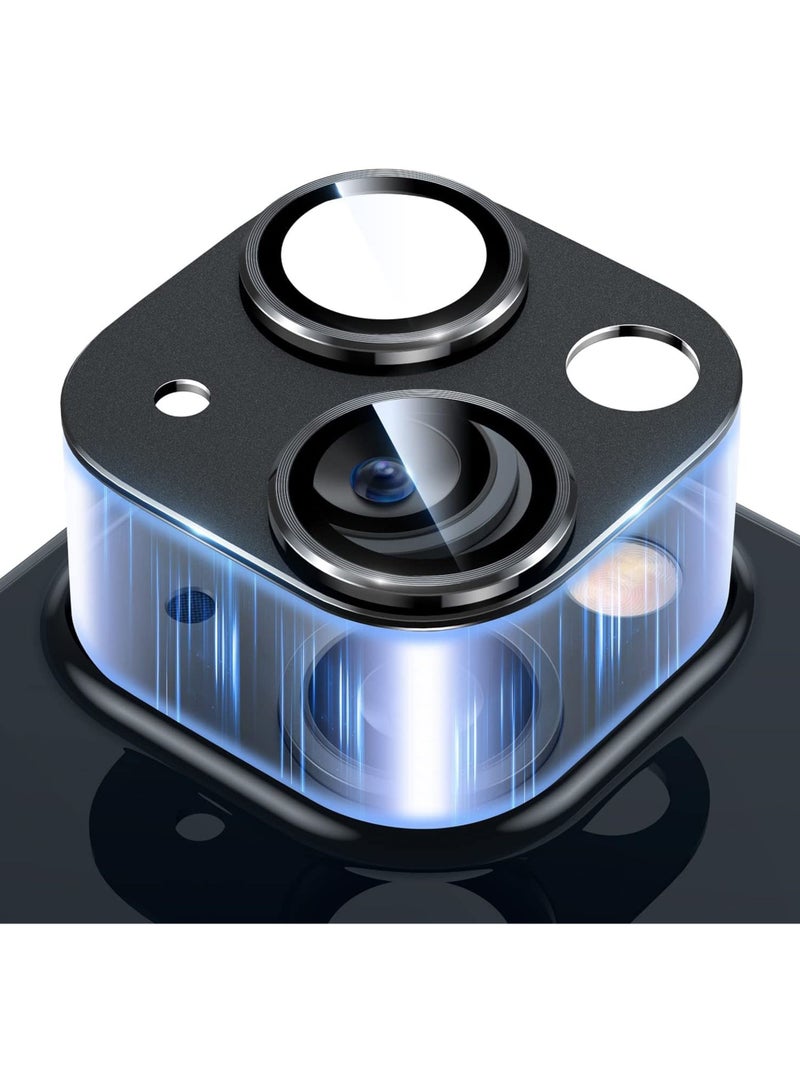 روك بو واقي عدسة الكاميرا لهاتف iPhone 15 /iPhone 15 Plus [ليس لهاتف iPhone 15 Pro/15 Pro Max] [حماية من السقوط] غطاء كاميرا من الزجاج المقوى 9H جراب حلقة معدنية مقاوم للخدش - Image 1