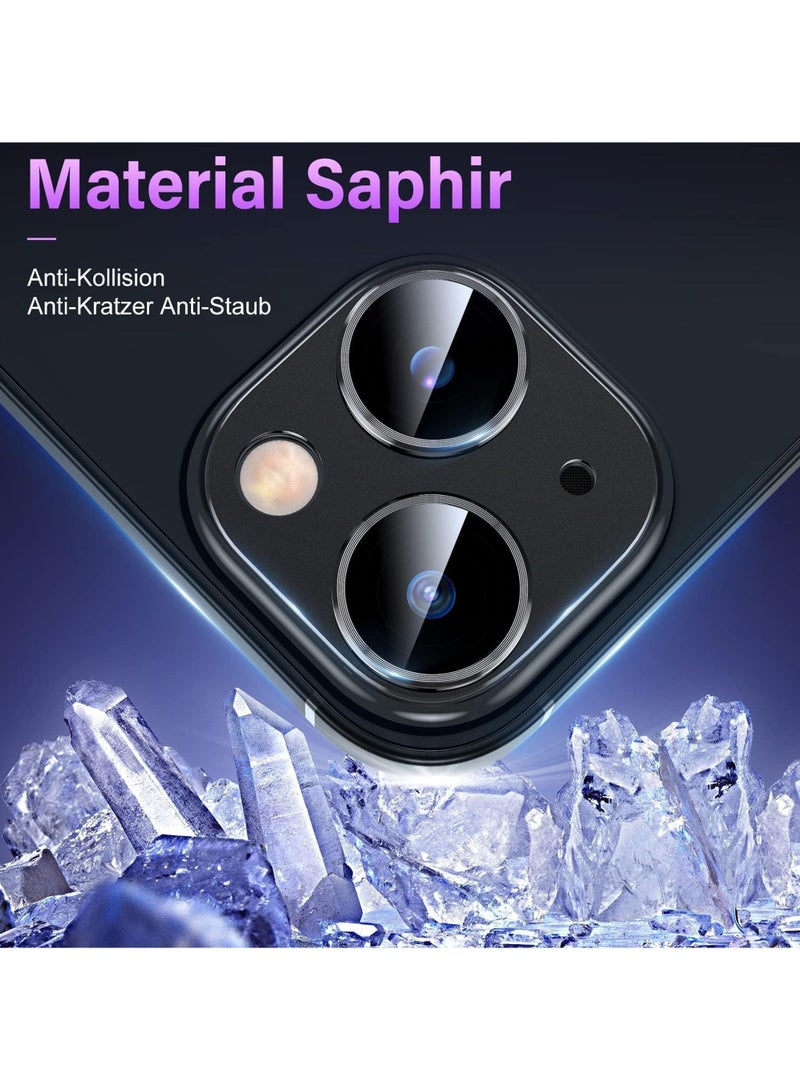 روك بو واقي عدسة الكاميرا لهاتف iPhone 15 /iPhone 15 Plus [ليس لهاتف iPhone 15 Pro/15 Pro Max] [حماية من السقوط] غطاء كاميرا من الزجاج المقوى 9H جراب حلقة معدنية مقاوم للخدش - Image 3