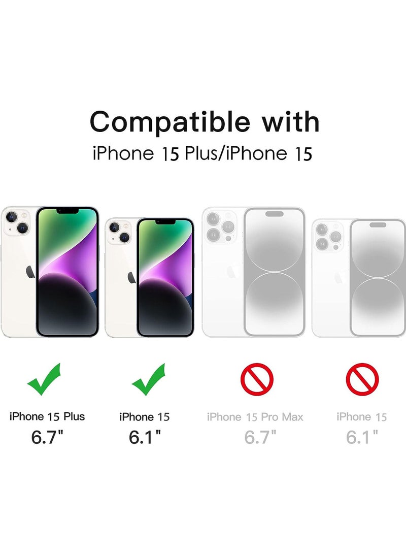 روك بو واقي عدسة الكاميرا لهاتف iPhone 15 /iPhone 15 Plus [ليس لهاتف iPhone 15 Pro/15 Pro Max] [حماية من السقوط] غطاء كاميرا من الزجاج المقوى 9H جراب حلقة معدنية مقاوم للخدش - Image 2