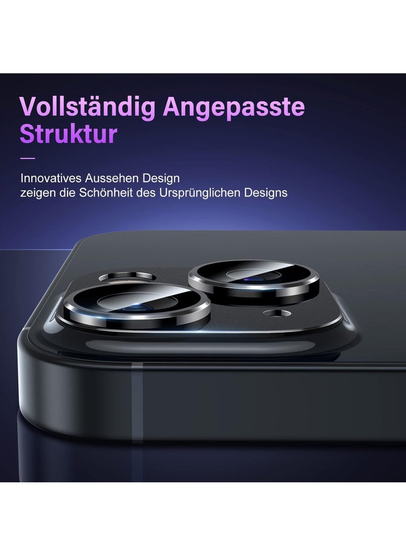 روك بو واقي عدسة الكاميرا لهاتف iPhone 15 /iPhone 15 Plus [ليس لهاتف iPhone 15 Pro/15 Pro Max] [حماية من السقوط] غطاء كاميرا من الزجاج المقوى 9H جراب حلقة معدنية مقاوم للخدش - Image 5