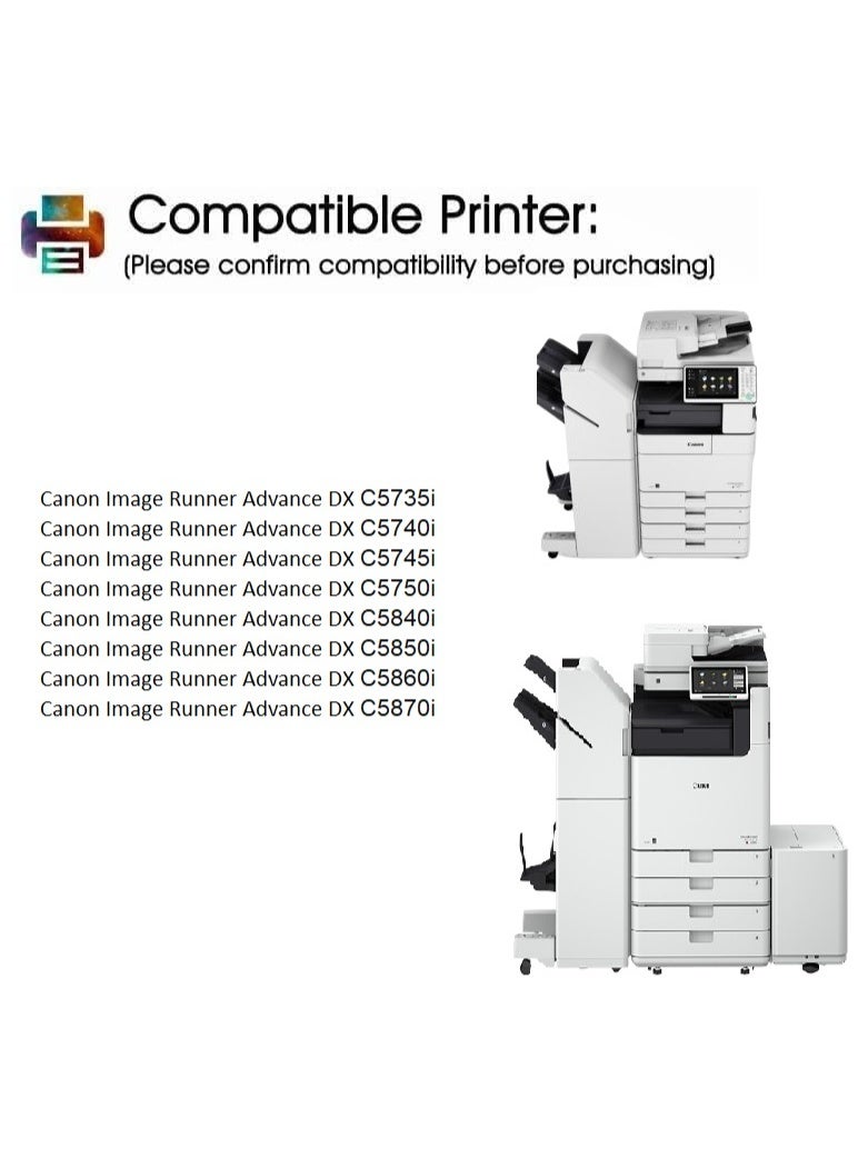 C-EXV 58 Yellow Toner Cartridge Replacement For Canon IR ADV DX C5735i, IR ADV DX C5740i, IR ADV DX C5840i, IR ADV DX C5860i, IR ADV DX C5870i (Yellow) - Image 5