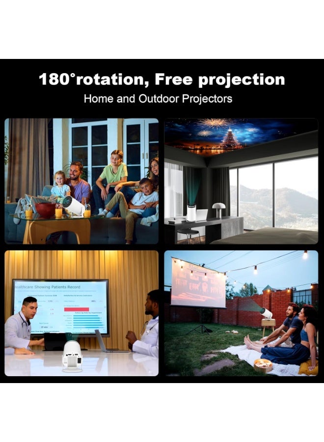 Smartberry HY300 Android 5G WiFi Smart Mini Projector, 1280x720P HD Portable Home & Office Video Projector - White  - Image 5
