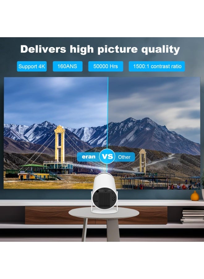 Smartberry HY300 Android 5G WiFi Smart Mini Projector, 1280x720P HD Portable Home & Office Video Projector - White  - Image 2