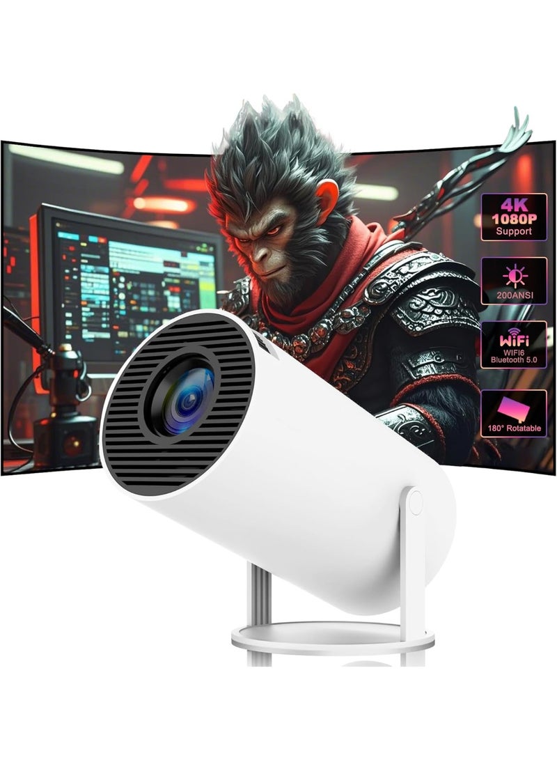 Smartberry HY300 Android 5G WiFi Smart Mini Projector, 1280x720P HD Portable Home & Office Video Projector - White  - Image 1