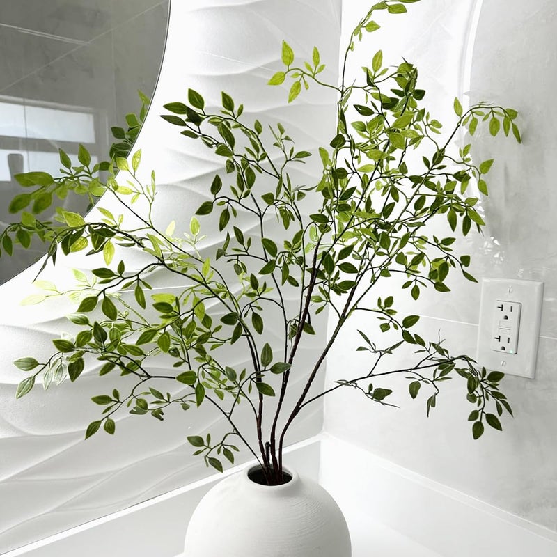 SLanC Stems Faux Branches for Vase 2PCS 43.3 inch Nandina Greenery Artificial Stems for Vase Leaf for Home Shop Garden DÃ©cor (2) - Image 2