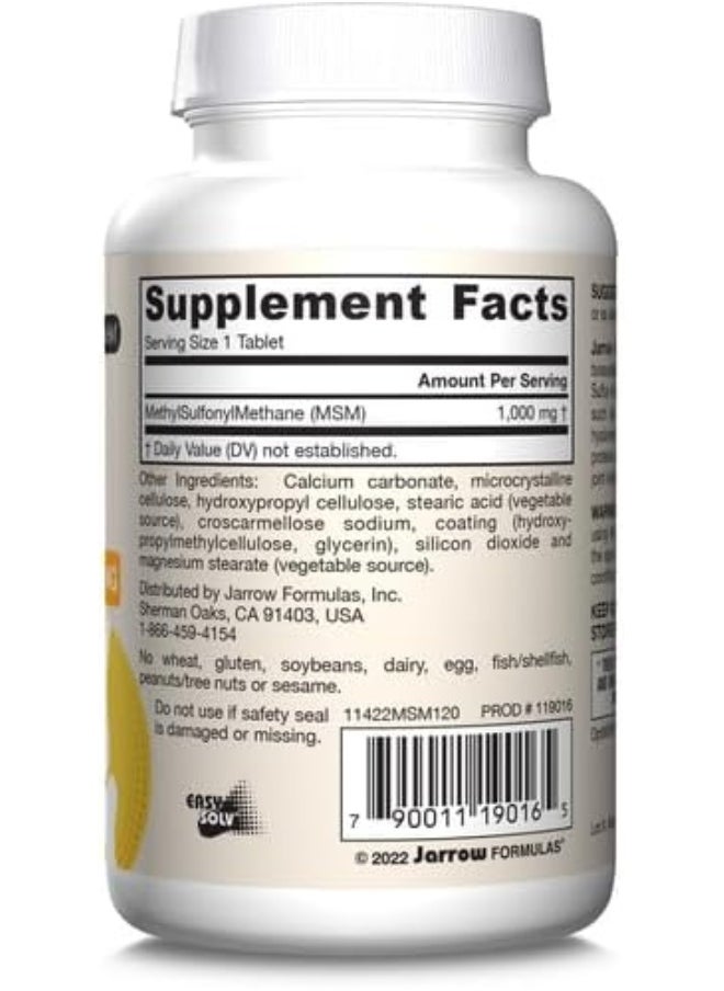 Jarrow Formulas MSM Sulfur For Bone, Joint And Beauty Support (1000 Mg)