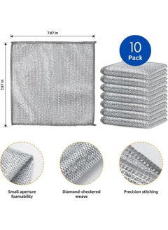 10 Pack Non-Scratch Wire Dishcloth & Gaps Cleaning Brush, Multipurpose Wire Dishwashing Rags For Wet And Dry, Reusable, Wire Cleaning Cloth For Kitchen, Sinks (10 Cloth +1 Gap Brush) - pzsku/Z7586DB7016BF291DD883Z/45/_/1735817564/275f405d-a8fb-41b9-a34c-37e1f1d7e3a4