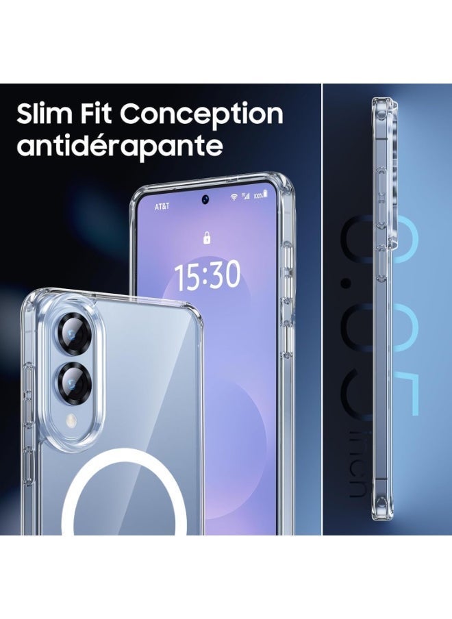 Raxoom Samsung Galaxy S25 Edge Case Cover Slim Clear Luxury with Screen Protector & Camera lens Protector Compatible with MagSafe Cover for S25 Edge 6.7-inch - Image 3