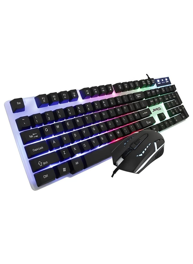 JeDEL GK112 Gaming Keyboard and Mouse with RGB Light COMBO - Image 1