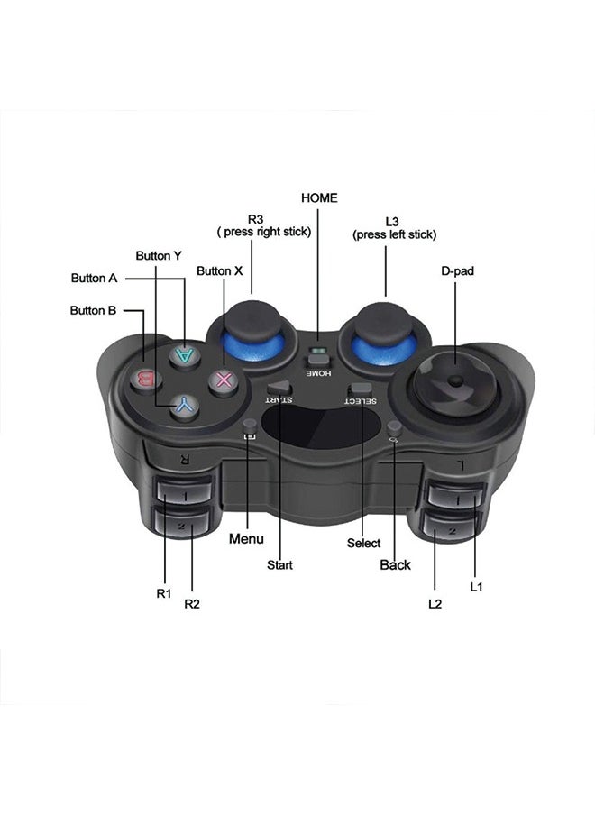 Generic - USB Wireless Gaming Controller Gamepad for PC/Laptop Computer(Windows XP/7/8/10) & PS3 & Android & Steam - [Black] (black) - Image 1