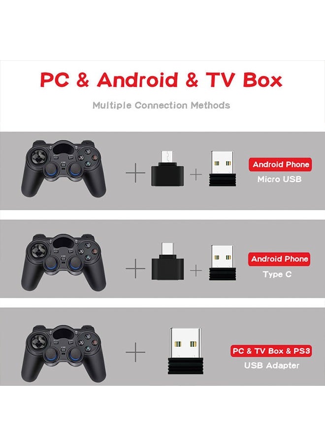 Generic - USB Wireless Gaming Controller Gamepad for PC/Laptop Computer(Windows XP/7/8/10) & PS3 & Android & Steam - [Black] (black) - Image 1