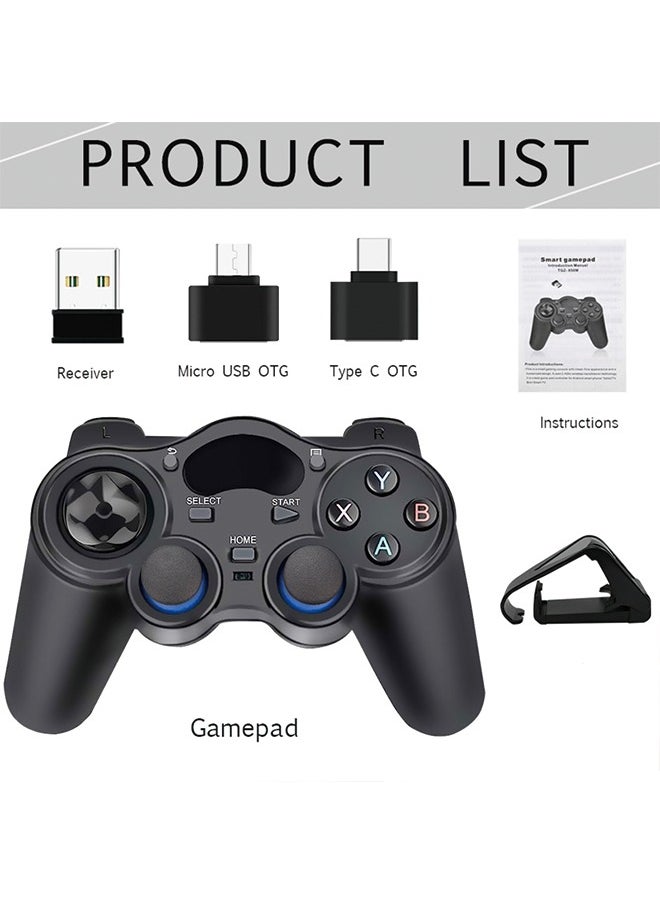Generic - USB Wireless Gaming Controller Gamepad for PC/Laptop Computer(Windows XP/7/8/10) & PS3 & Android & Steam - [Black] (black) - Image 1