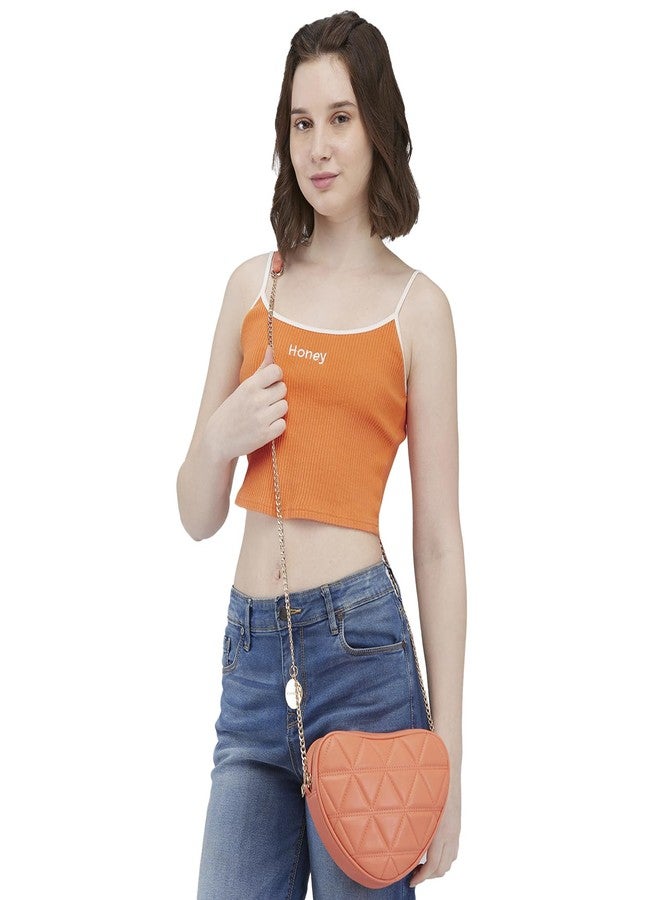 Caprese Hearty Sling Bag for Women (Small, Coral) - Image 2
