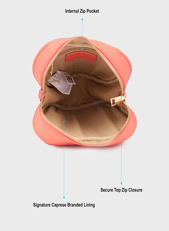 Caprese Hearty Sling Bag for Women (Small, Coral) - Image 4