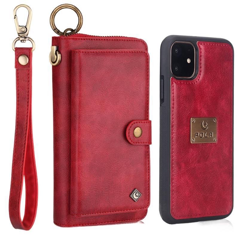 Phone Case | Vintage Pattern | Multi-functional Detachable Zipper | Cover for iPhone 12 | Brown - Image 2