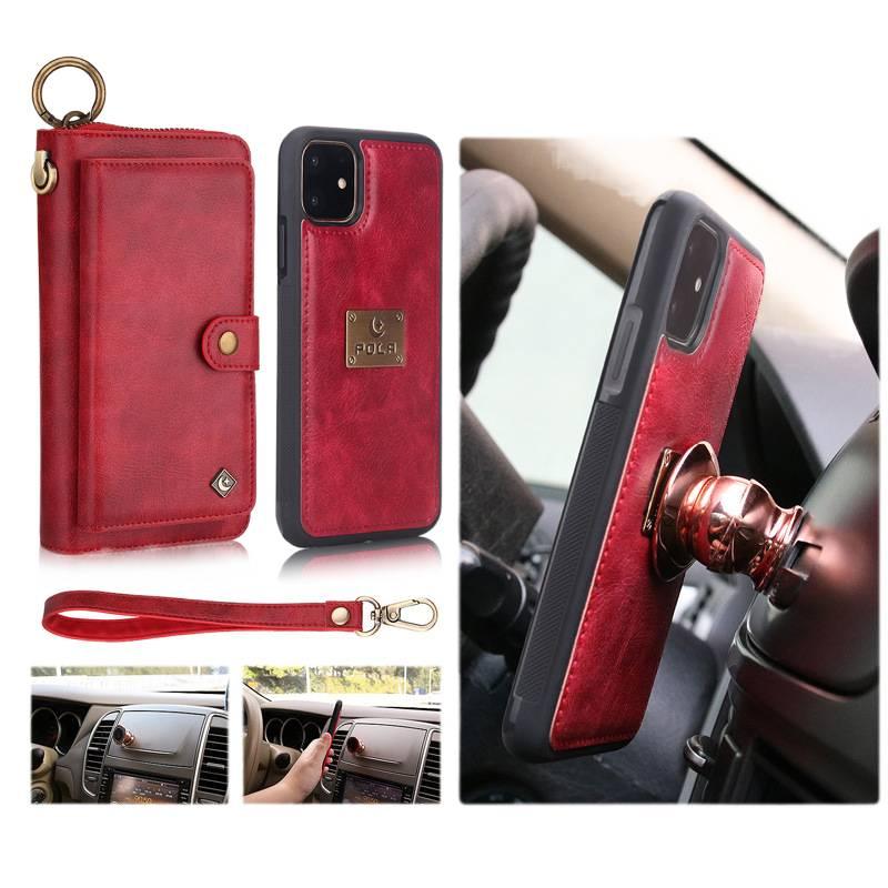 Phone Case | Vintage Pattern | Multi-functional Detachable Zipper | Cover for iPhone 12 | Brown - Image 5