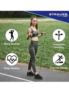 STRAUSS Skipping Rope For Women And Men | Adjustable Jumping Rope For Kids, Girls | Home Exercise Rassi Strength Workout | Health And Fitness Training (Multicolor)  - Image 2