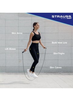 STRAUSS Skipping Rope For Women And Men | Adjustable Jumping Rope For Kids, Girls | Home Exercise Rassi Strength Workout | Health And Fitness Training (Multicolor)  - Image 3