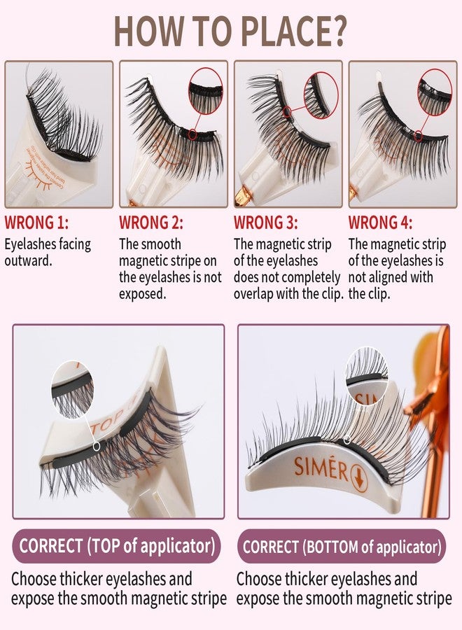 SIMER Magnetic Eyelashes without Eyeliner, Dual Magnets Eyelashes with Applicator, 4D Reusable No Eyeliner or Glue Needed, Soft & Natural Look Easy to Wear - Image 5