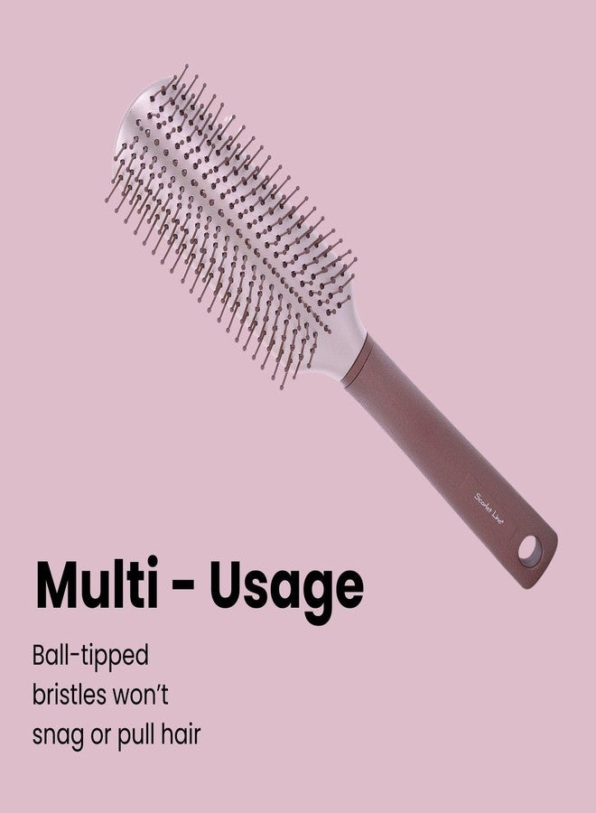 Scarlet Line Professional Flat Hair Brush with flexible and Strong Ball Tip Nylon Bristles and Plastic Handle for Smoothing, Styling for Men and Women - Image 4