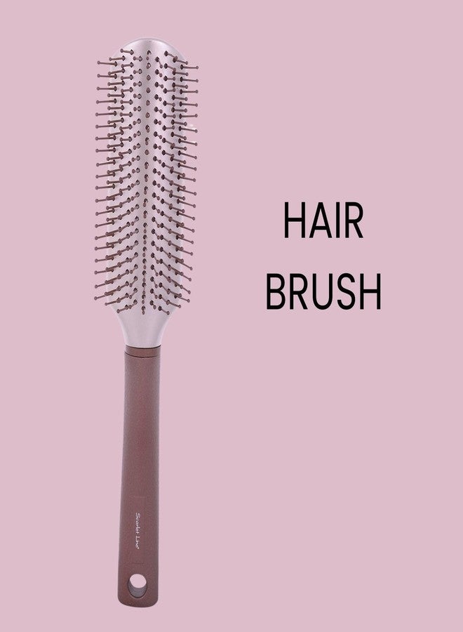Scarlet Line Professional Flat Hair Brush with flexible and Strong Ball Tip Nylon Bristles and Plastic Handle for Smoothing, Styling for Men and Women - Image 2