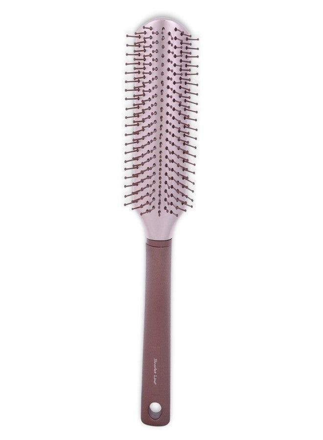 Scarlet Line Professional Flat Hair Brush with flexible and Strong Ball Tip Nylon Bristles and Plastic Handle for Smoothing, Styling for Men and Women - Image 1