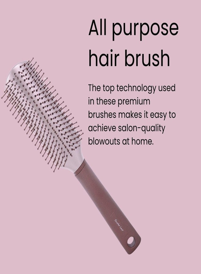 Scarlet Line Professional Flat Hair Brush with flexible and Strong Ball Tip Nylon Bristles and Plastic Handle for Smoothing, Styling for Men and Women - Image 3