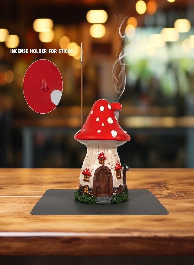 Cacukap Mushroom House Incense Burner, Cute Glow in The Dark Mushroom Incense Holder, Resin Material, Adorable Home Decor Gift - Image 3