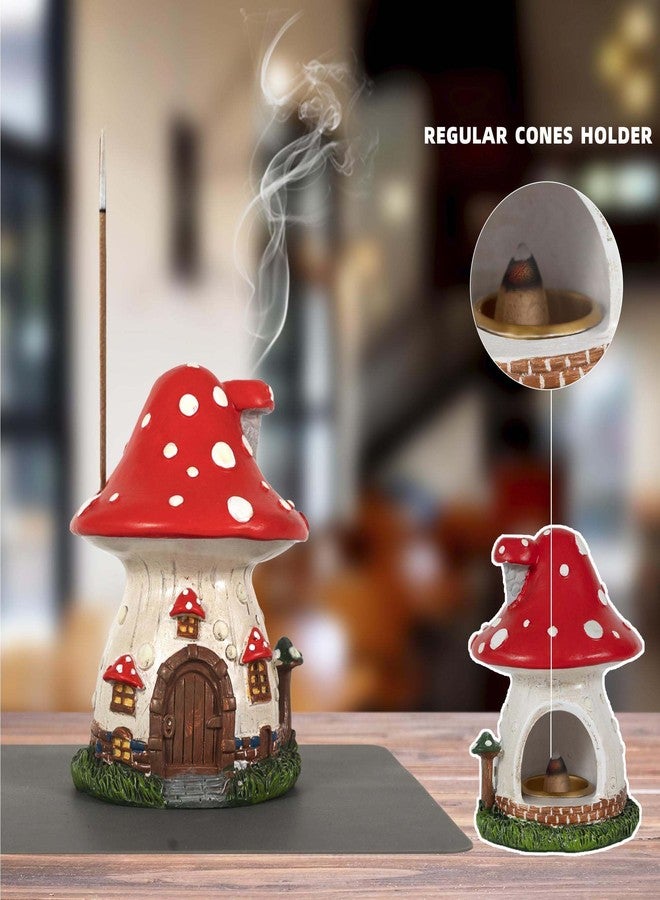 Cacukap Mushroom House Incense Burner, Cute Glow in The Dark Mushroom Incense Holder, Resin Material, Adorable Home Decor Gift - Image 4