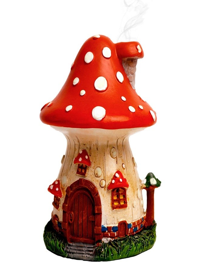 Cacukap Mushroom House Incense Burner, Cute Glow in The Dark Mushroom Incense Holder, Resin Material, Adorable Home Decor Gift - Image 1