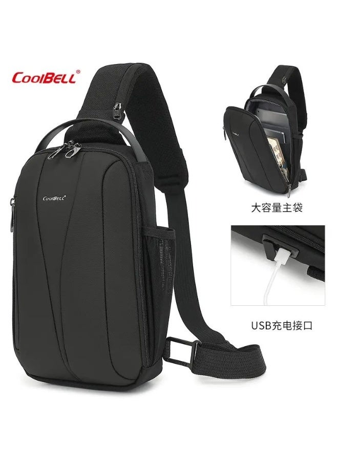 كول بيل شنطة كروس بودي كول بيل CB-7211 مقاومة للماء بمنفذ شحن USB لون أسود - Image 2