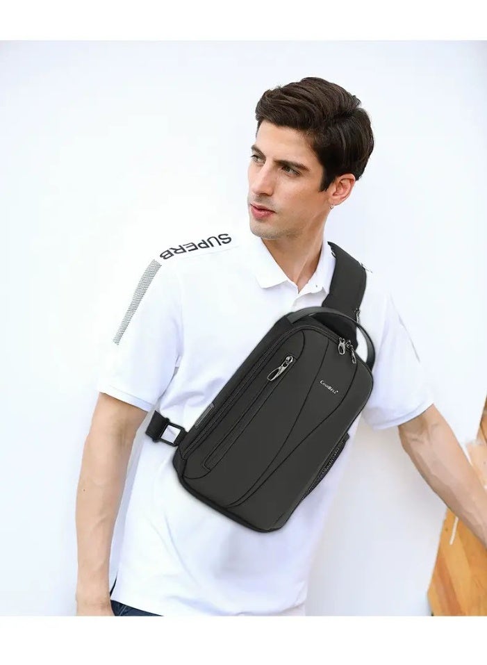 كول بيل شنطة كروس بودي كول بيل CB-7211 مقاومة للماء بمنفذ شحن USB لون أسود - Image 3