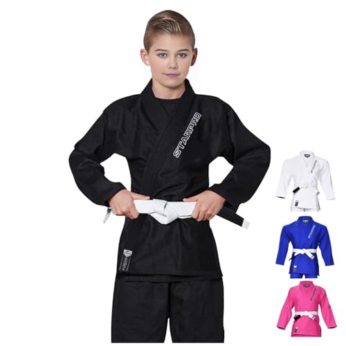 Starpro Kids BJJ Gi - Lightweight Brazilian Jiu Jitsu Uniform for Boys & Girls - Preshrunk Durable Training Gi with Free Belt - Image 1