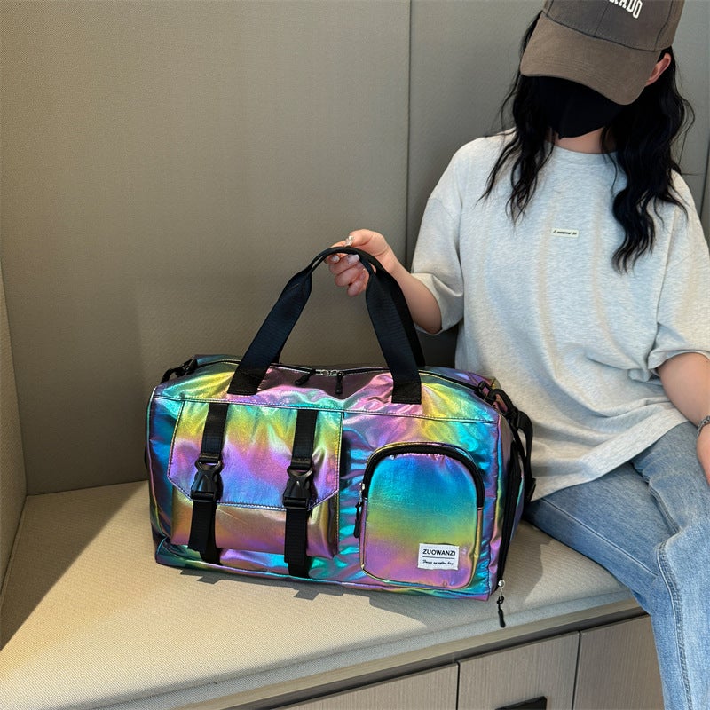 Colorful Pearl Gym Bag Large Capacity Wet Dry Separation Travel Bag - Image 3