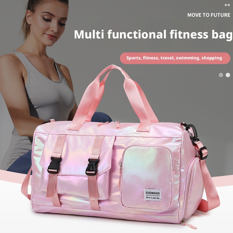 Colorful Pearl Gym Bag Large Capacity Wet Dry Separation Travel Bag - Image 1