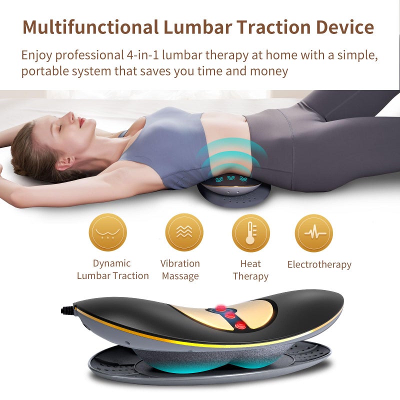 ALPHAY Electric Lumbar Traction Device,Lower Back Massager,Back Traction Device with Adjustable Airbags for Lumbar Pain Relief,Dynamic Traction,3-Level Vibration & 113â€“131â„‰ Heat - Image 3