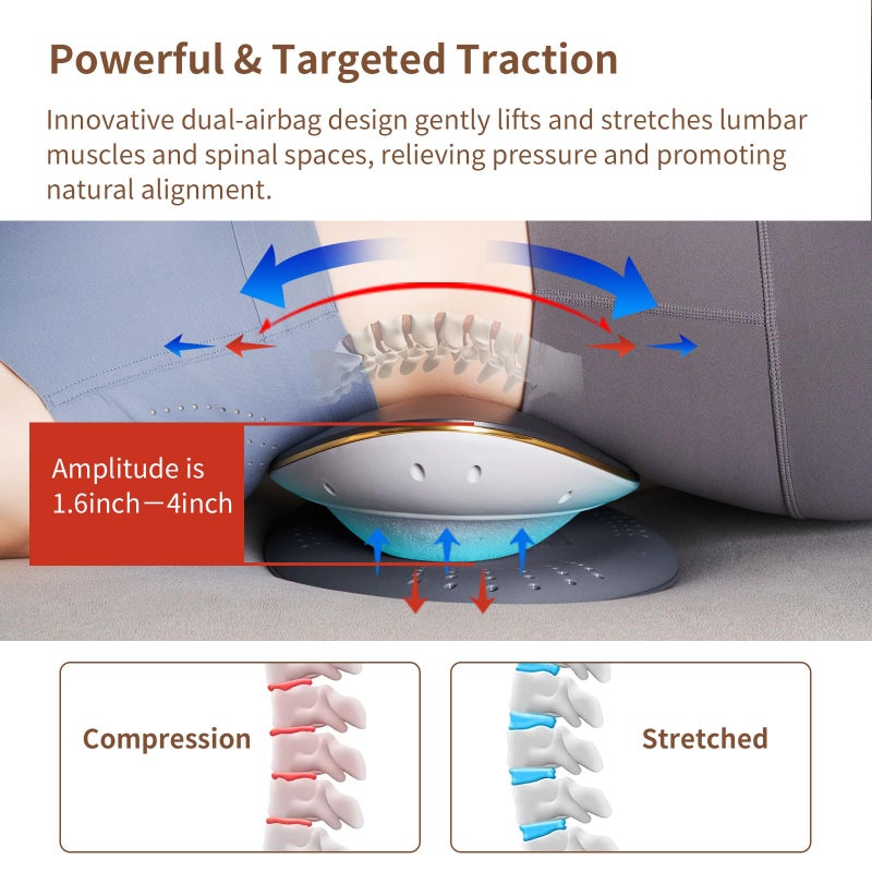 ALPHAY Electric Lumbar Traction Device,Lower Back Massager,Back Traction Device with Adjustable Airbags for Lumbar Pain Relief,Dynamic Traction,3-Level Vibration & 113â€“131â„‰ Heat - Image 5