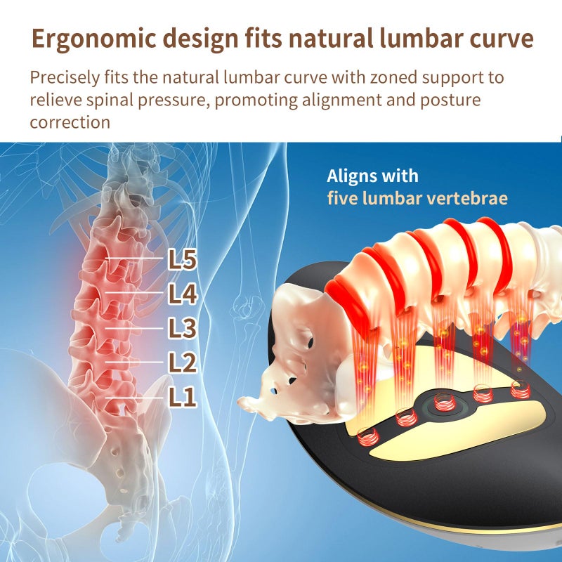 ALPHAY Electric Lumbar Traction Device,Lower Back Massager,Back Traction Device with Adjustable Airbags for Lumbar Pain Relief,Dynamic Traction,3-Level Vibration & 113â€“131â„‰ Heat - Image 4