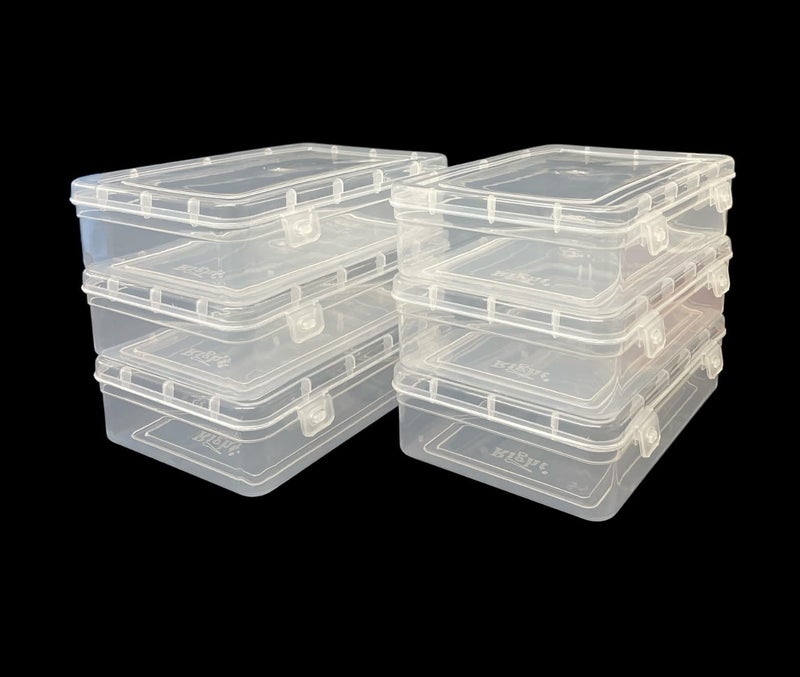 URBAA Plastic Small Storage Boxes Container With Lock Lid (Size No. - 55) (Clear, 19.5 X 13 X 5 CM) - Set Of 6 Boxes, Rectangular - Image 3