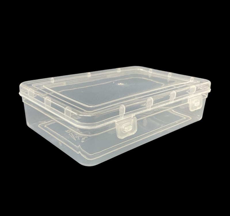 URBAA Plastic Small Storage Boxes Container With Lock Lid (Size No. - 55) (Clear, 19.5 X 13 X 5 CM) - Set Of 6 Boxes, Rectangular - Image 4