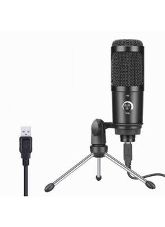 General USB microphone, USB condenser microphone with tripod for gaming, podcasting, Skype chat, YouTube, voiceover, streaming, compatible with Mac PC, laptop, computer  - Image 1