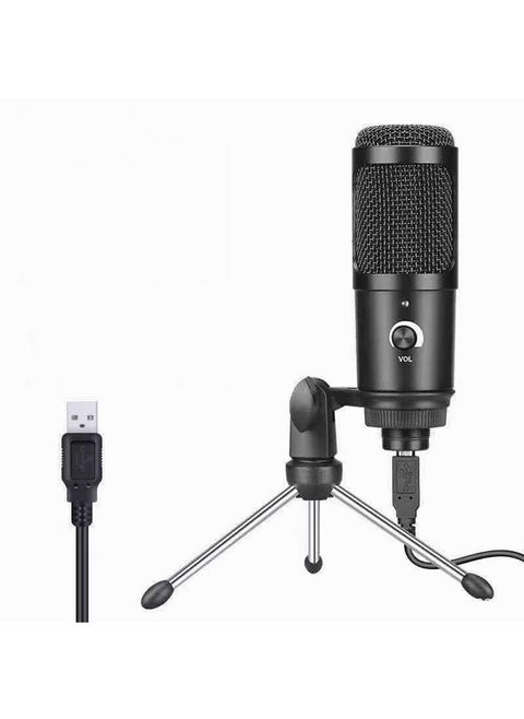 USB microphone, USB condenser microphone with tripod for gaming, podcasting, Skype chat, YouTube, voiceover, streaming, compatible with Mac PC, laptop, computer