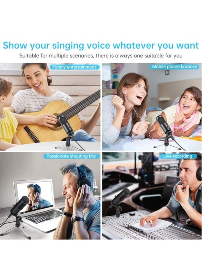 General - USB microphone, USB condenser microphone with tripod for gaming, podcasting, Skype chat, YouTube, voiceover, streaming, compatible with Mac PC, laptop, computer - Image 1